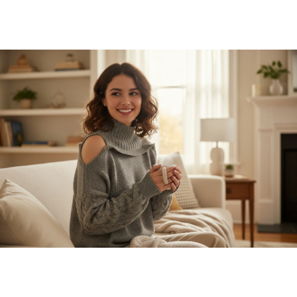 NoraCora knitted gray cold shoulder nWT sweater size XL